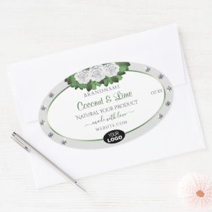 Grijs product Etiketten Groene witte rozen Joodse