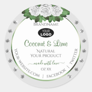 Grijs product Etiketten Groene witte rozen Joodse