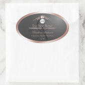 Grijs productlabel Roze Gouden Frame Logo Monogram Ovale Sticker (Tas)