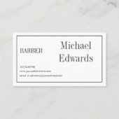 Grijs Professioneel Barber staal Modern Visitekaartje (Achterkant)