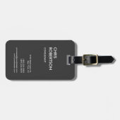 Grijs Professioneel Bedrijf Werk Minimalist Bagagelabel (Voorkant horizontaal)