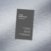 Grijs Professioneel Bedrijf Werk Minimalist Magnetisch Visitekaartje (Voorbeeld)