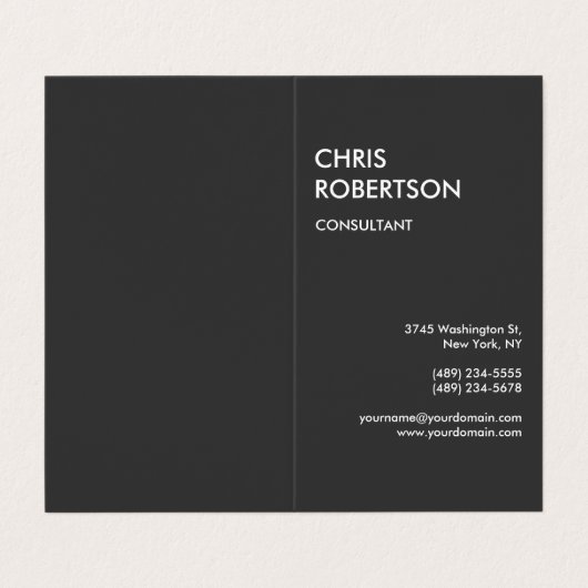 Grijs Professioneel Bedrijf Werk Minimalist Visitekaartje (Buitenkant ongevouwen)