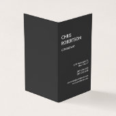 Grijs Professioneel Bedrijf Werk Minimalist Visitekaartje (Buitenkant)