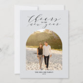 Grijs proost op het nieuwe jaar foto groet feestdagenkaart (Voorkant)