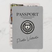 Grijs Puerta Vallarta paspoort Bewaar de datum Save The Date (Voorkant / Achterkant)