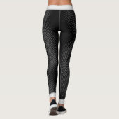 grijs puntenpatroon met naam op BLACK Leggings (Achterkant)