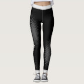 grijs puntenpatroon met naam op BLACK Leggings (Voorkant)