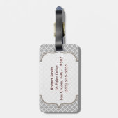 Grijs Quarterfoil Latti Monogram Bagagelabel (Achterkant verticaal)
