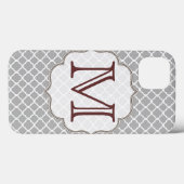 Grijs Quarterfoil Latti Monogram Initiaal IPAD Cas Case-Mate iPhone Case (Achterkant (horizontaal))