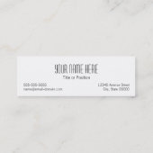 Grijs Quatrefoil met aangepast Mint Monogram Mini Visitekaartje (Achterkant)