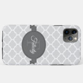 Grijs Quatrefoil op maat Case-Mate iPhone Case (Achterkant (horizontaal))
