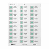 Grijs Quatrefoil Patroon, Mint Green Monogram Etiket (Full Sheet)