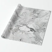 Grijs "Regal Stone Vein" Marmeren textuur Wrapping Cadeaupapier (Uitgerold)