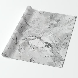 Grijs "Regal Stone Vein" Marmeren textuur Wrapping Cadeaupapier