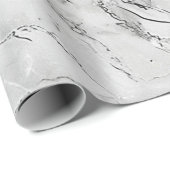 Grijs "Regal Stone Vein" Marmeren textuur Wrapping Cadeaupapier (Rol Hoek)