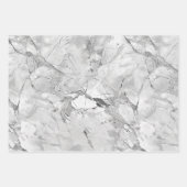 Grijs "Regal Stone Vein" Marmeren textuur Wrapping Inpakpapier Vel (Voorkant 2)