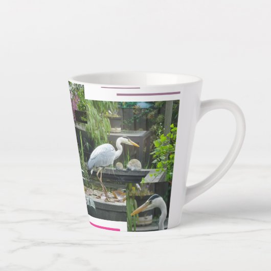 Grijs Reiger Design Latte Mok (Rechts)
