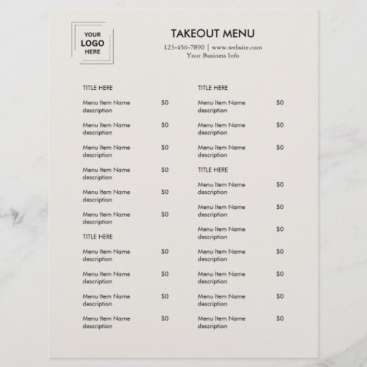 Grijs restaurantlogo afhaalmenu flyerontwerp flyer (Voorkant)