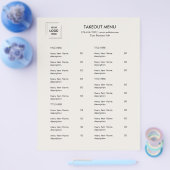 Grijs restaurantlogo afhaalmenu flyerontwerp flyer (Enkel)