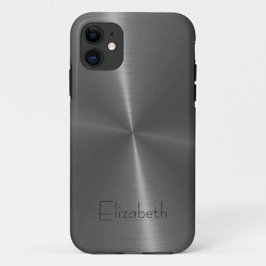 Grijs roestvrij staal metaal Case-Mate iPhone case (Achterkant)
