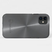 Grijs roestvrij staal metaal Case-Mate iPhone case (Achterkant (horizontaal))
