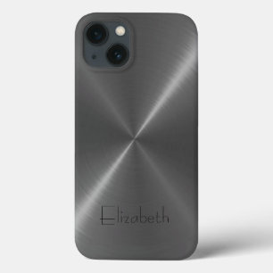 Grijs roestvrij staal metaal iPhone 13 hoesje