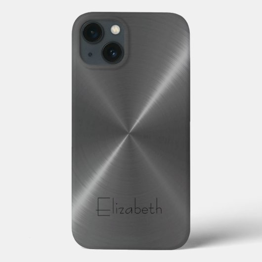 Grijs roestvrij staal metaal Case-Mate iPhone case (Achterkant)