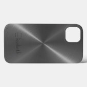 Grijs roestvrij staal metaal Case-Mate iPhone case (Achterkant (horizontaal))