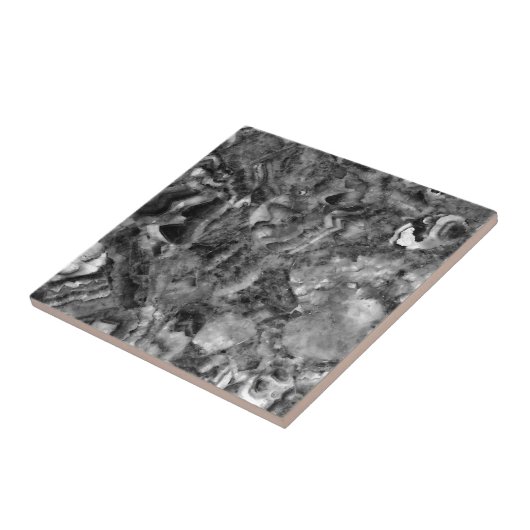grijs rokerkwarts, zwart wit grijs patroon tegeltje (Zijkant)
