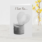 grijs romantisch hartvormig vlamkaartje voor hem kaart (Gele Bloem)