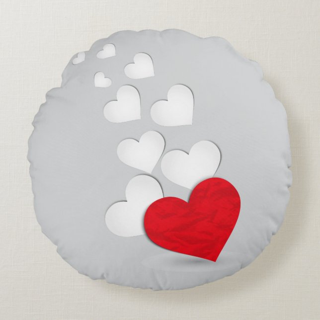 Grijs Rond Kussen (Voorkant)