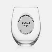 Grijs Rond Zakelijk Merk op Stemless Wijnglas Wijnglas Zonder Voet (Voorkant)