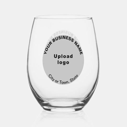 Grijs Rond Zakelijk Merk op Stemless Wijnglas Wijnglas Zonder Voet (Voorkant)