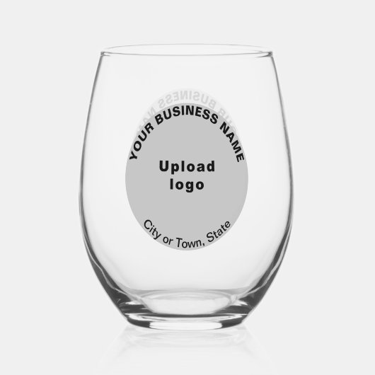 Grijs Rond Zakelijk Merk op Stemless Wijnglas Wijnglas Zonder Voet (Achterkant)