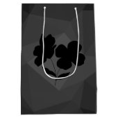 Grijs Rood Bloemig Abstract Elegant Modern Schatti Medium Cadeauzakje (Achterkant)