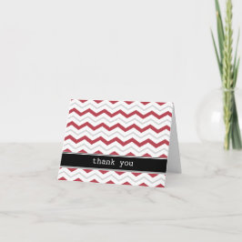 Grijs & Rood Chevron persoonlijke bedankkaartjes Bedankkaart