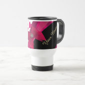 grijs rood en wit gepatterd monogram reisbeker (Voorkant rechts)