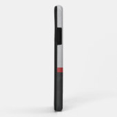 Grijs, Rood en zwart  faux leer Case-Mate iPhone Case (Achterkant/rechts)