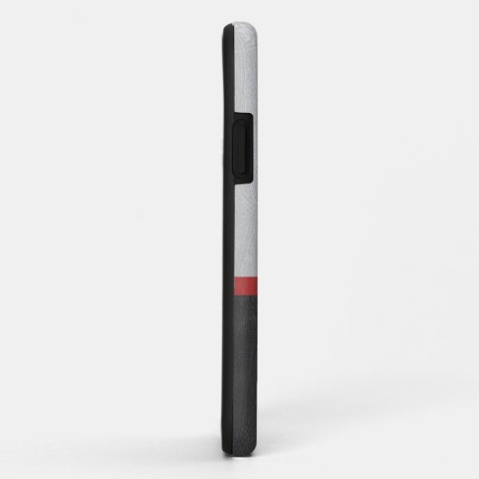 Grijs, Rood en zwart  faux leer Case-Mate iPhone Case (Achterkant/rechts)