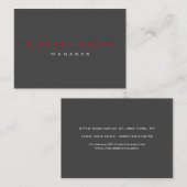 Grijs rood exclusief uniek privé visitekaartje (Voorkant / Achterkant)