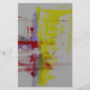 Grijs Rood Geel Abstract Expressionisme Briefpapier