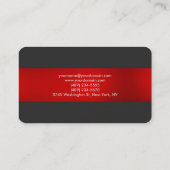 Grijs Rood Gestreept Modern Ronde Hoek Visitekaart Visitekaartje (Achterkant)