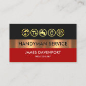 Grijs Rood Goud Handyman Layer Visitekaartje (Voorkant)
