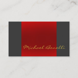 Grijs Rood Goud Kleur Schrijven Script Visitekaart Visitekaartje