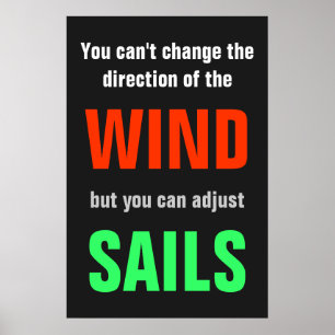 Grijs Rood Groen Quote Succes Richting Afdrukken Poster