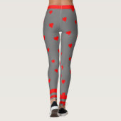 Grijs Rood Hart Gym Leggings (Achterkant)