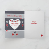 Grijs rood met harten en gedenkdag kaart (Binnen)