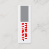 Grijs rood, minimalistisch, modern professioneel mini visitekaartje (Voorkant)