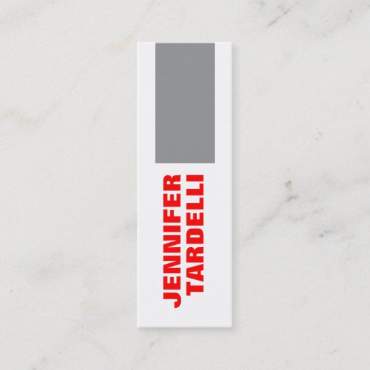 Grijs rood, minimalistisch, modern professioneel mini visitekaartje (Voorkant)